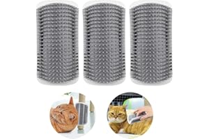 YILIYA Kätzchen Selbst Pflege Massage Bürste Wand Ecke Bürste Werkzeug Katze Toys Selbstreinigende Katzenbürste mit Katzenminze Unterstützung für Türen Tisch Wände