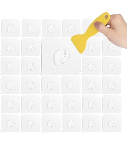 Magische haken, zonder boren, plastic haken, waterdichte zelfklevende haken, transparant, sterke kleefhaken, transparant, zonder boren, kleefhaken, haken voor muur, badkamer, keuken, badkamer, deur, woonkamer (30 stuks