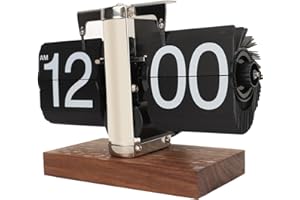 Ejoyous Zegar z klapką cyfrowy zegar z odwracanymi cyframi retro automatyczny zegar z odwracanymi cyframi zasilany bateriami mechaniczny zegar nowoczesna dekoracja do salonu i biura (stal nierdzewna