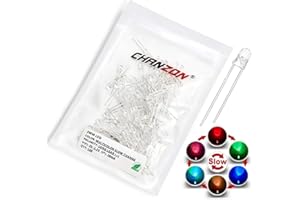 Chanzon 100 Piezas piezas 3mm RGB Multicolor Parpadeo lento Dinámica Diodos LED (CC circular intermitente) Componentes electrónicos Parpadeo Diodos emisores de luz