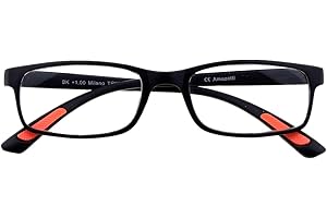 Amazotti Milano Aquamarine Reading Glasses +1.50 | Stylish Blue Light Blocking Glasses for Men & Women | Lightweight, Durable, Flexible Eye Glasses for Reading, Computer, and Screen Use, Black