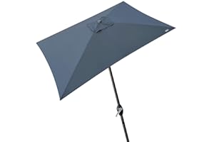 Aktive 53878 - Sombrilla jardín rectangular, Parasol terraza, Sombrilla rectangular, Toldo 3x2 m, Sombrilla terraza jardín, color antracita, mástil aluminio