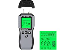 CAMWAY Miernik wilgotności drewna z wyświetlaczem LCD Cyfrowy higrometr do drewna z podświetleniem Detektor wilgotności drewna ściana karton materiały budowlane