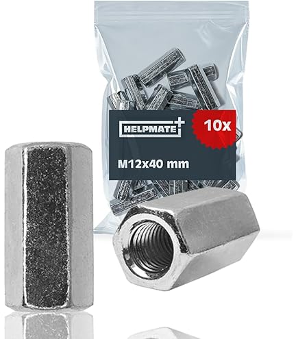 PATIKIL M8 X 60mm Kupplungsmuttern Edelstahl - 6 Stück Sechskant Verbindungsmuttern