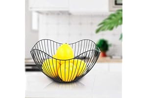 Marrakesch Orient & Mediterran Interior MAADES Corbeille à fruits, corbeille à fruits, en métal, noir, 25 cm, design scandinave