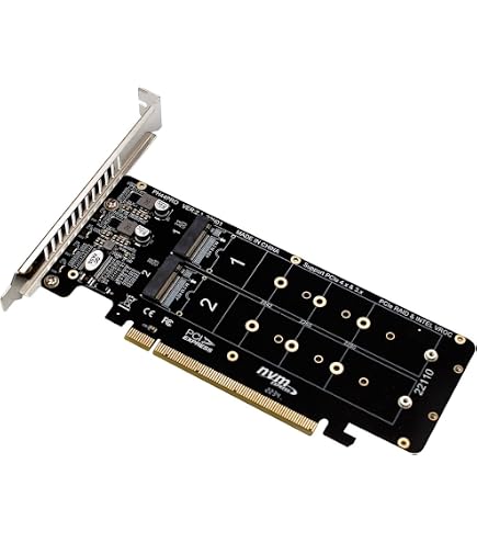 Quad M.2 NVMe PCIe 3.0/4.0 Adapter – 4 SSD's Op één X16-kaart, Met LED-indicatoren En Koellichaam