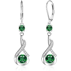 Boucles D'oreilles Pendantes – Perle D'eau Douce & Cristal – Plaqué Argent 925 – Neuf Avec étiquettes – Cadeau