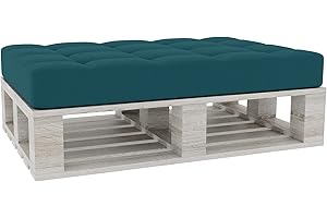 Gutekissen® Cuscini per pallet Cuscini trapuntati con bottoni, Cuscini per pallet trapuntato PFG (Cuscino di seduta 120x60, Turkis)