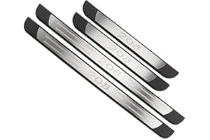 CWWHY, 4 Pezzi Battitacco Auto Sottoporta Portiere per Peugeot 208 2012-2021, Acciaio Inossidabile, Davanzale Portiera AntiGraffio con Adesivo Forte Styling Accessori Kit