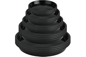 Furuising 20Pcs Plant Pot Saucers 12/14/16/18/22cm, Plant Saucers for Pots, Plastic Drip Trays Circular with 21Pcs Colorful Labels for Home, Balcony, Garden Flowers and Plants