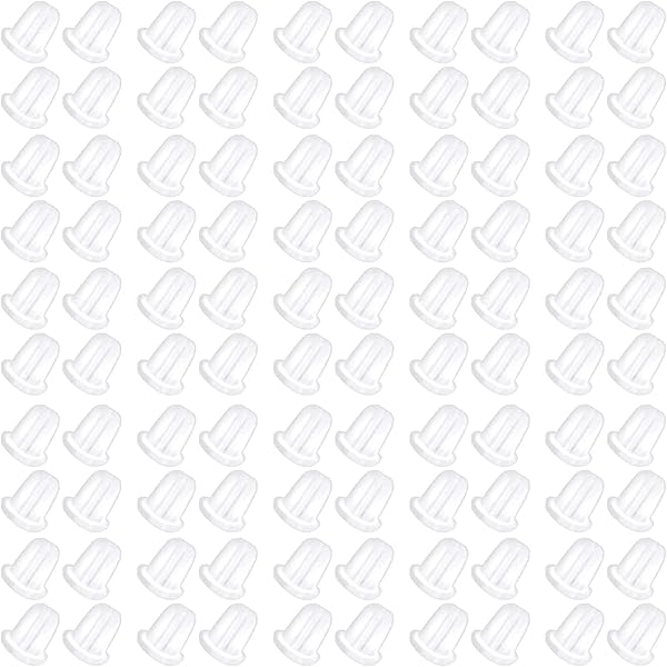 Tappi Per Orecchini - 100 Pezzi In Plastica E Gomma, Trasparenti E Riutilizzabili - Foto 9
