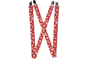 Buckle-Down Men's Buckle-down - Snowflakes Suspenders, Multicolor, One Size UK