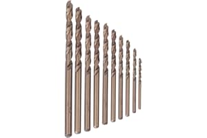 AUSLA 10 Szt. Wierteł Krętych HSS, Zestaw Wierteł HSS-CO, Wiertło Kręte do Wiercenia w Metalu, Zestaw Wierteł Kobaltowych M35, do Wiercenia w Stali Nierdzewnej, żeliwie, Blasze, Blasze Stalowej(1 mm)