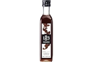 1883 Maison Routin Premium Chocolate Syrup - Flavoured Coffee Syrup, Desserts, Cocktails, Vegan-Friendly, Allergen-Free, No Artificial Colours, 250ml Glass Bottle