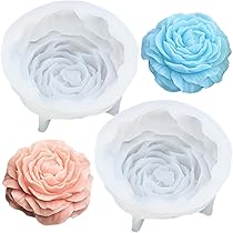 Set van 3 siliconen vormen - Kaarsvormen - Siliconen mallen - Rozen - Oogje - Pioenroos - Kaarsvorm - Kaarsvormen voor het besproeien van bloemen 3D