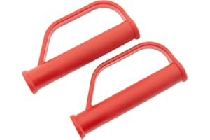 der kleine Handwerker 2 tiradores de seguridad para carretilla de mano de 25 mm para carretilla apilable con protección contra golpes, color rojo