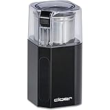 Cloer 7580 Elektrische Kaffee-und Gewürzmühle, 200 W, für Pesto, Nüsse und Getreide, bis zu 70 g Kaffeebohnen, abnehmbarer Ed