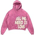 Silver Basic All We Need Is Money Hoodie for Men/Women Funny All We Need Is Love Prints Sweatshirt Y2K Hoodie