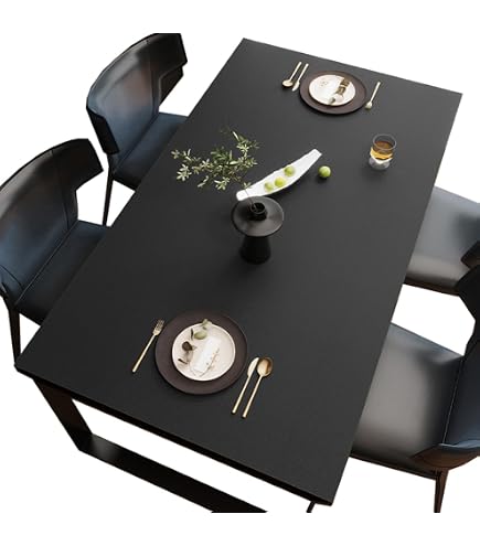 Copritavolo da Tavolo in Ecopelle con Bordo Elastico, Tovaglia Pelle Rettangolare Impermeabile Antimacchia Antiscivolo, Tappetino Protezione per Tavolo da Esterno, Patio, Cucina, Pranzo(80x140cm,Green