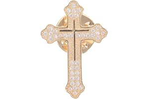HORIALENCE Silver Kors Brosch Nål för Kvinnor Flickor - Zirkonium Kors Broscher Kavajnål - Glittrande Religiös Tro Klänning Accessoarer Smycken Gåva