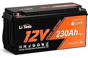 LiTime 12V 230Ah Batteria Litio Lifepo4 con Protezione Basse Temperature e 200A BMS, Massima Energia 2944Wh, Batteria Litio 12V 230Ah per Caravan Barche Storaggio Energetico Domestico Sistema Solare