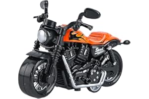 MaSif Kreatives Spielzeug Motorrad Motorrad Legierung Motorrad Simulation Pull-Back Motorrad Kinder Motorrad Spielzeug Geeignet Für Kinder Über 3 Jahre Alt Geburtstagsgeschenk (Orange)
