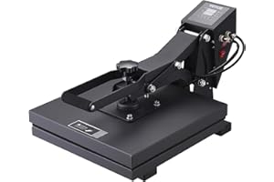 VEVOR Presse à Chaud 38 x 38 cm, Machine de Sublimation Textile 1200 W Chauffage Rapide, Presse à Chaleur Transfert par Sublimation, Numérique et Industrielle, pour T-shirts/Sacs/Oreillers, Noir