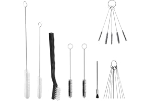 ROIIKETU Multi-Purpose Spray Gun Cleaning Kit,Nylon Brushes Paint Gun Cleaning Kit Mini Brushes & Needles for Clean Airbrush Nozzles Spray Guns Tattoo Equipment (21)