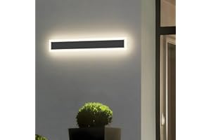 ZTWLEED Applique da Esterno Lunga,8W 40CM Lampada da Parete Esterno Impermeabile IP65 Lampada da Parete Nera,Bianco Naturale 4000K,Applique da Esterno LED AC110-265V per Giardini Terrazze Villa