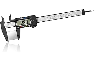 Vinabo Digital Caliper, 150mm/6" Digital Caliper, Electronic Measuring Instrument with Large LCD Display for Outdoor, Indoor, Depth and Pitch Measurements