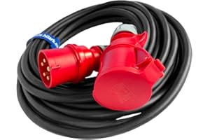 HILARK CABLE TECH HILARK 5x2,5mm² H07RN-F 400V 16A Noir – Cordon prolongateur Câble en Caoutchouc pour Chantier, Industrie, extérieur (10 mètre, Noir)