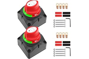 UCKASAYFY Battery Isolator Switch 12V 24V 48V Battery Disconnect Isolation Switch for car boat camper campervan marine vehicle, 2 Pack