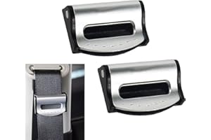 ‎MEETTIKEY Auto-Sicherheitsgurt-Einsteller, Auto-Sicherheitsgurt-Clip, sicherheitsgurt schnalle, Sicherheitsgurt-Einsteller-Clip, Rutschfest, Verstellbar (silberfarben)