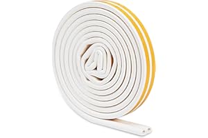 Gvolatee Joint Porte Isolation, Bande de Joint d'Étanchéité en Caoutchouc 9mm(L) X 6mm(H), Mousse Adhesive, D-Profil Calfeutrage Fenetre pour Preuve de Collision, Anti-Froid, Antichoc (6M)