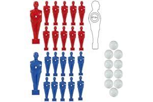 grandeemporio Calcio Balilla Serie di 22 ometti-Giocatori, 11 Rossi e 11 Blu con Foro Diametro mm.3, per aste forate, Diametro 16. Altezza cm.11 Piede Quadrato Classic. in Omaggio 10 Palline.