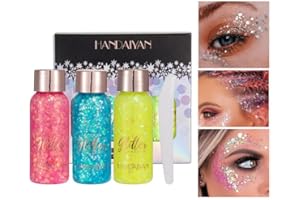 WESMAT Sparkling Chunky Glitter, sirena paillettes corpo glitter, olografico glitter liquido ombretto festival glitter per viso corpo unghie festival accessori trucco decorazione (B)