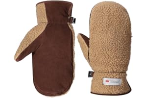 Harssidanzar Gants d'hiver pour homme Gants en daim doublés thermique SM040EU