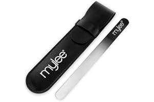 Lima de Cristal Mylee con Estuche - Manicura Profesional Higiénica y de Larga Duración con 5 Años de Garantía, para Uso en Salón y en el Hogar