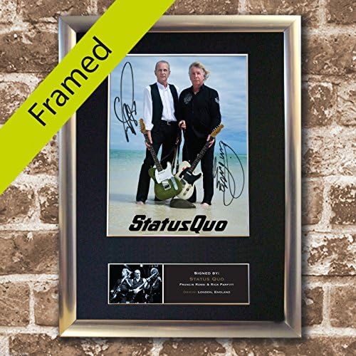 STATUS QUO Quality Autograph SILVER FRAMED Photo Reproduction Print A4 210x297mm