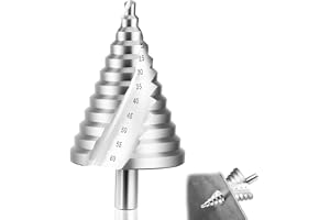JIZZU HSS Stegborr, 12 steg konisk borr 6–60 mm, 13 mm skaft stegborr metall, spiralspår konisk borr, hålborr för metall, ros