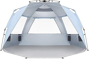 Easthills Outdoors Instant Shader Enhanced Pop Up Beach Tent Instant Sun Shelter with UPF 50+ UV Protection Double Silver Coating for Kids & Family Sky Blue