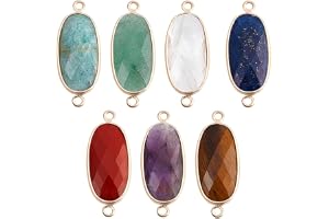 Beebeecraft 1 låda 7 st 7 stilar röd jaspis grön ametist lapis lazuli tigeröga chakra länkar berlock för smyckestillverkning