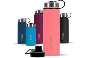 720°DGREE Botella Agua Termo Acero Inoxidable “noLimit“ – 410ml, 530ml, 710ml, 950ml, 1200ml - Sin BPA Free, Antigoteo y Prueba de Fugas - Frasco térmico, Cantimplora Aislada +Cubierta Deportes Gratis