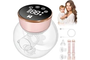 MOMAINI Wearable Breast Pump, Hands-Free Ultra Quiet Electric Breast Pump with 3 Modes & 9 Suction Levels, Leak-Proof Design, 19/21/24MM Flanges, Portable for Nursing Moms