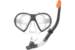 COM-FOUR® 2-czesciowy zestaw do nurkowania - okulary do nurkowania - maska do nurkowania dla dzieci i doroslych (2-czesciowy - fajka + okulary do nurkowania)