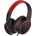 RORSOU R10 On-Ear Headphones with Microphone, Lightweight Folding Stereo Bass Headphones with 1.5M No-Tangle Cord, Portable Wired Headphones for Smartphone Tablet Computer MP3 / 4 (Black)