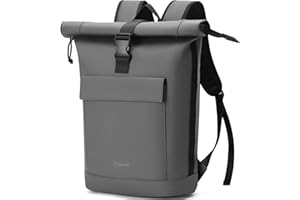 Lekeinchi Rolltop Backpack for Men and Women, Elegant Laptop Bag, Waterproof with 17 Inch Laptop Compartment, Large Travel Backpack, Daypack, School, Travel, University