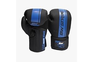 BW STRIKE Premium 3-Layer Original Latex Foam Inner Padding, Leather Boxing Gloves for Men and Women – Durable twins boxing gloves, Suitable for Kickboxing, Martial Arts, Sparring, and Training.