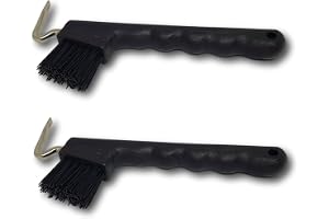 Hovskrapor för hästar åsna gethov med extra stabil borste och ergonomiskt handtag (2 x