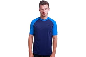 HMILES H.MILES Rash Guard Homme Manches Courtes Protection Solaire UV (UPF) 50+ Anti-UV Haut Surf Plage Natation Plongée T-Shirt Neoprene